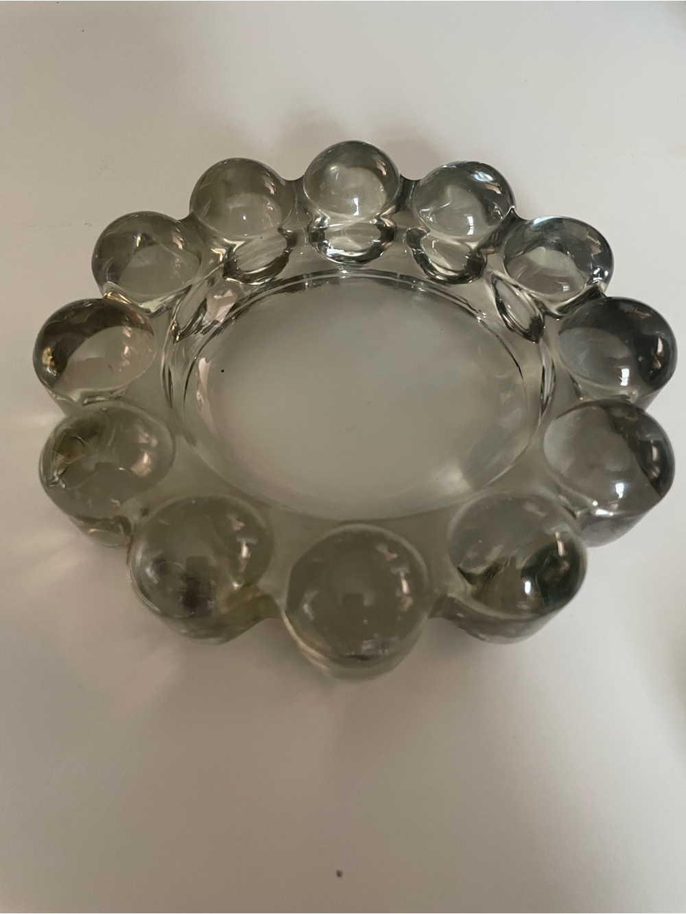 Vintage Smoky Clear BOOPIE BUBBLE Anchor Hocking ASHTRAY 5" Trinket Tray